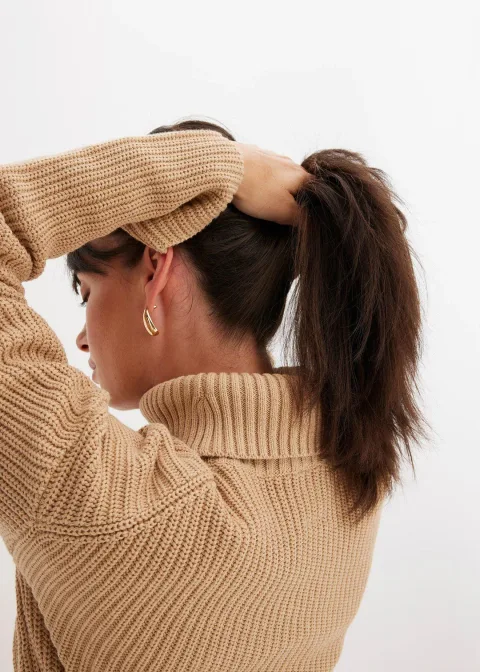 Pull col roulé 100% coton