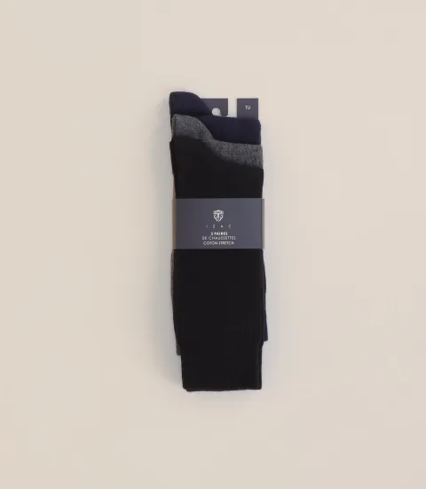 IZAC - Pack de 3 chaussettes unies noir