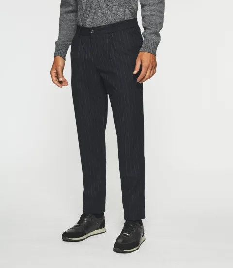 IZAC - Pantalon Chino taille élastique marine VERTICAL