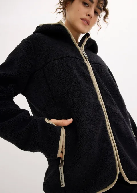 Veste en maille sherpa à capuche