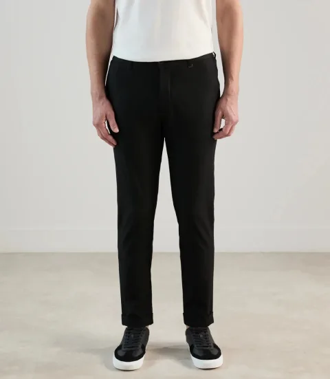 IZAC - Pantalon casual élastiqué noir