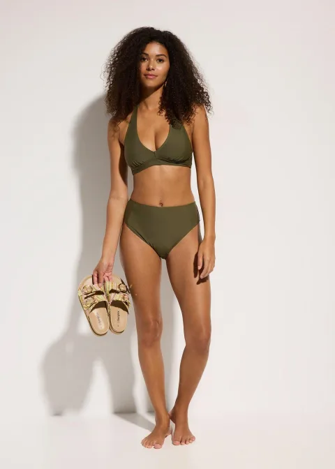 Bas de bikini taille haute, échancré
