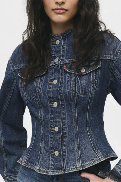 Levi's Veste Trucker Sculpted - Femme - Bleu / Wonderlust No Tack - XS