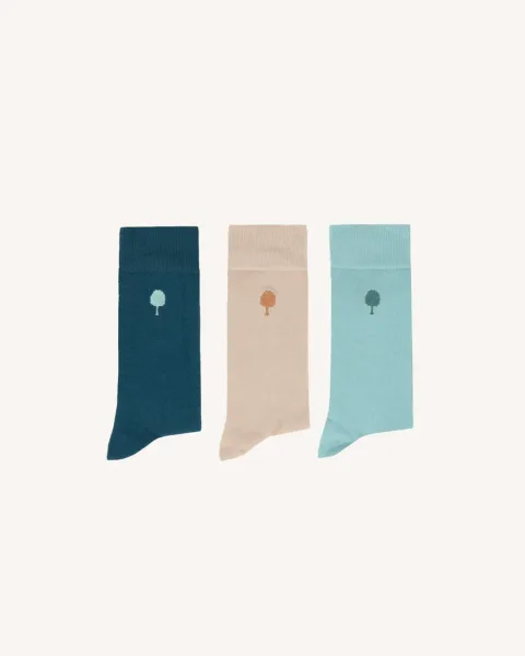 Lot de chaussettes écru et lichen - SOCKS x3