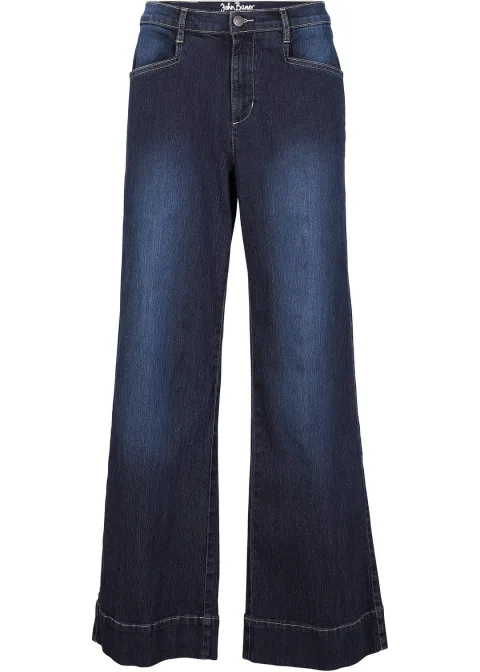 Jean large taille mi-haute, extensible