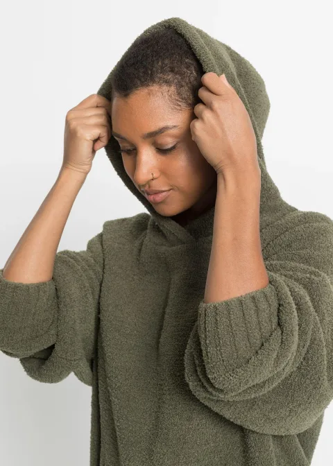 Pull à capuche en maille peluche