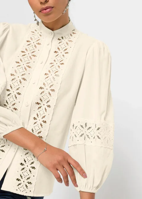Chemisier à dentelle en viscose mélangée