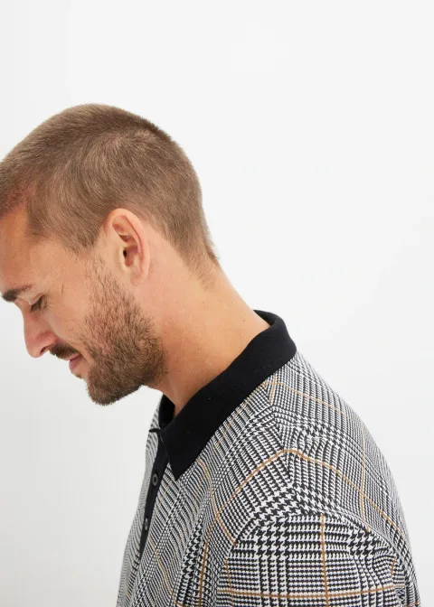 Polo manches longues en maille piquée 100% coton