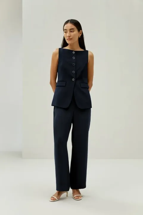 Gilet en soie à boutons
