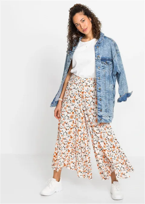 Pantalon palazzo en viscose fluide