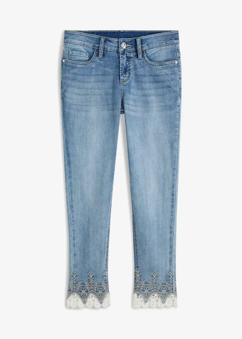 Jean skinny à dentelle, cropped