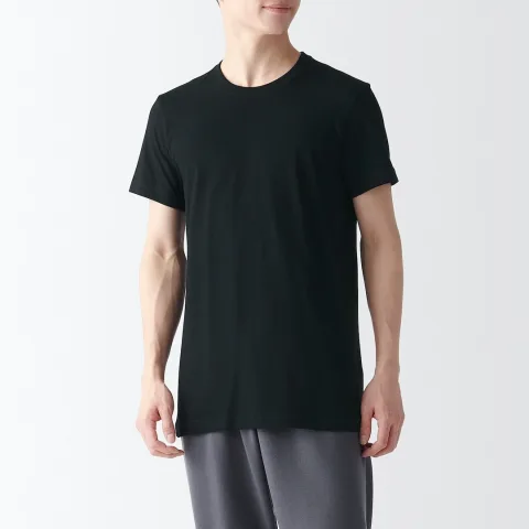 Lot de 2 t‐shirts col rond en coton sans couture latérale pour homme