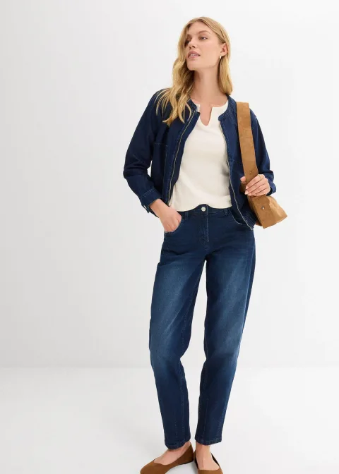 Jean barrel taille mi-haute