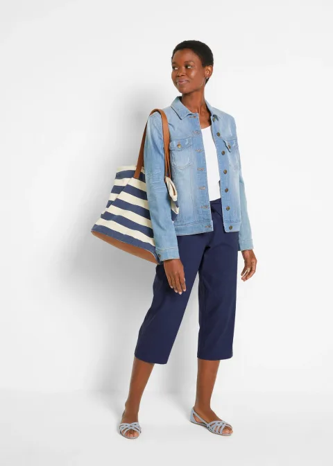 Pantalon 3/4 en lin majoritaire