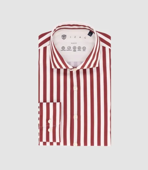 IZAC - Chemise bordeaux MADEIRE
