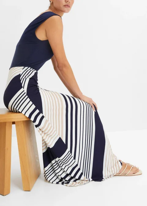 Robe longue et douce en viscose extensible