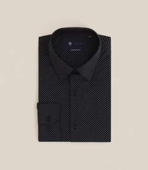IZAC - Chemise imprimée slim noire