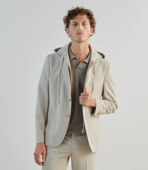 IZAC - Veste ville avec parementure beige