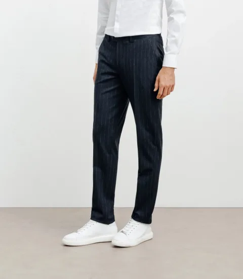 IZAC - Pantalon ville rayé marine