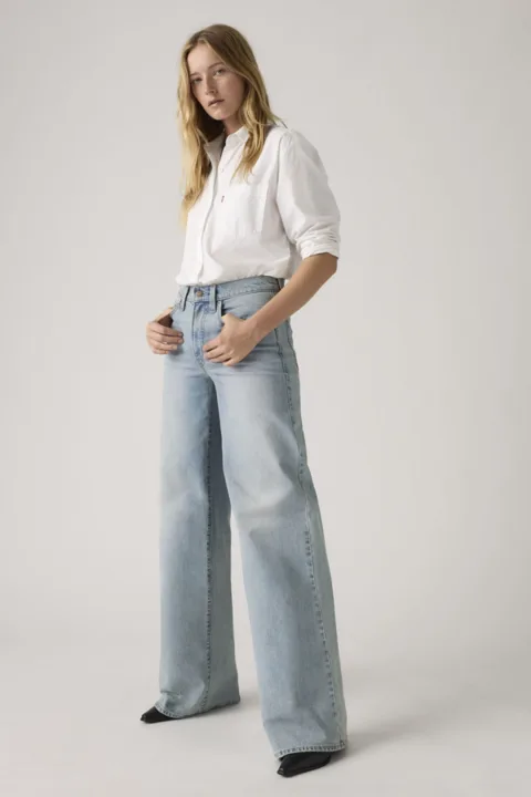 Levi's Jean 728 Taille Haute Wide Leg - Femme - Noir / Rodeo Princess - 34X30