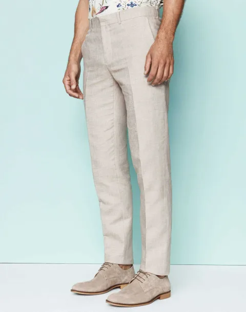 IZAC - Pantalon coton et lin beige ''Liverpool''