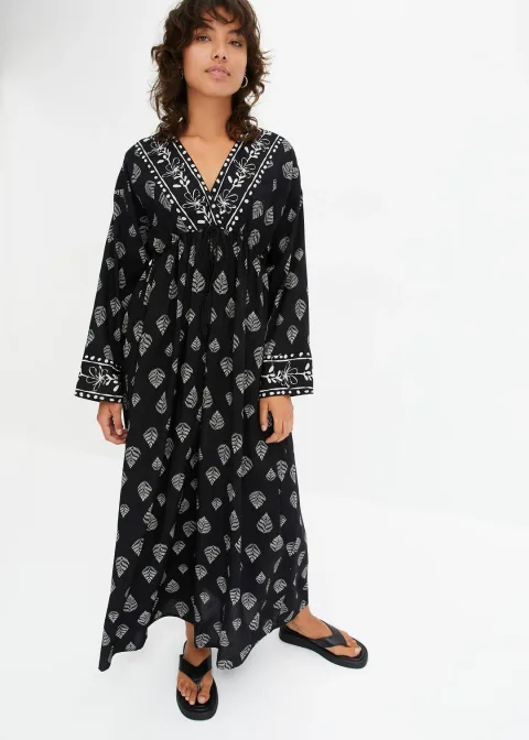 Robe longue tissée en viscose