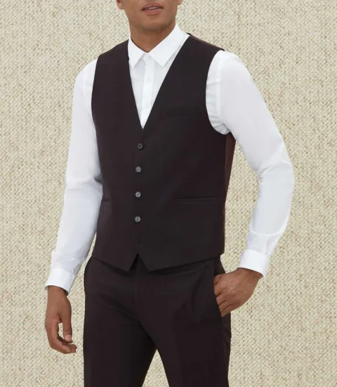 IZAC - Gilet bordeaux à motif ''quartiste''