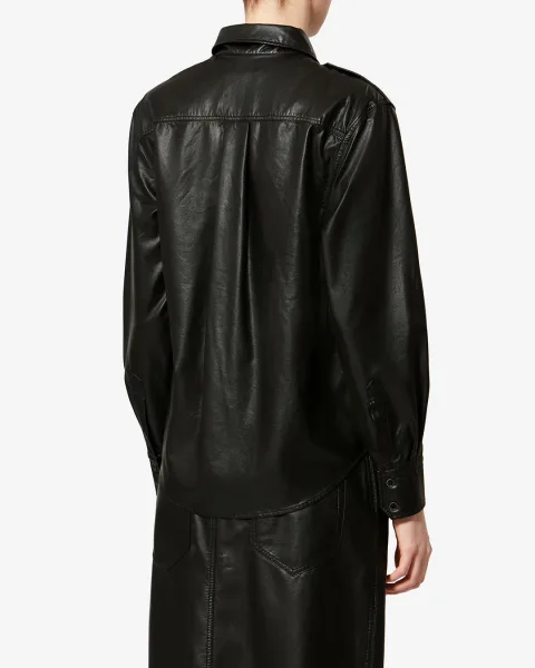 Chemise Noee Façon Cuir - Femme - Noir - Taille 44 - Marant Étoile