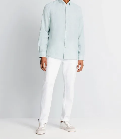 IZAC - Chemise casual en lin vert clair
