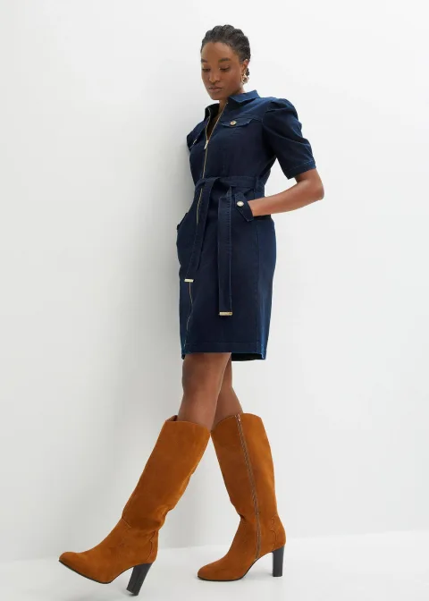 Robe en jean avec fermeture zippée