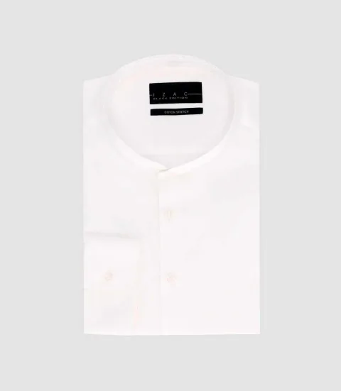 IZAC - Chemise slim col mao blanche MARCEL