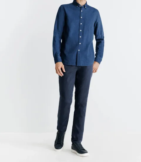 IZAC - Chemise col boutonné bleue
