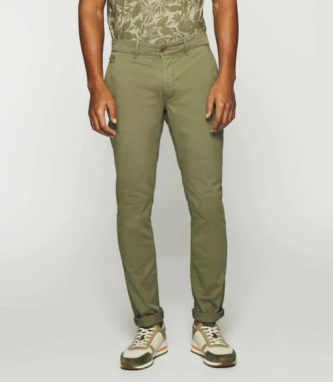 IZAC - Pantalon slack slim kaki clair