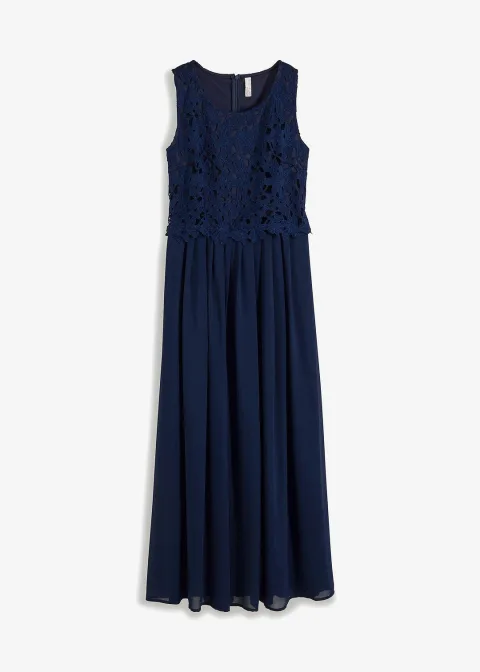 Robe longue à dentelle