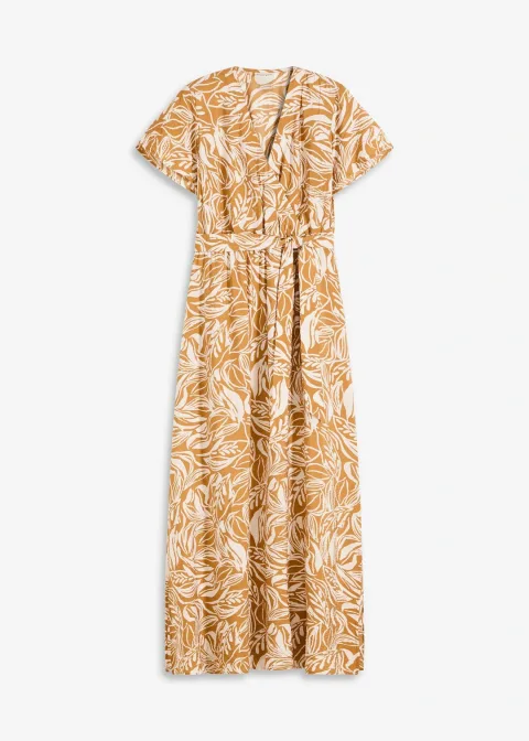 Robe longue imprimée en viscose mélangée