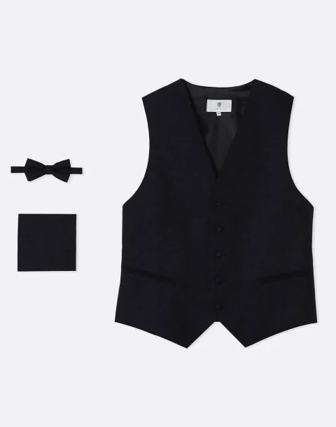 IZAC - Gilet cérémonie jacquard bleu marine ''Xebulon''