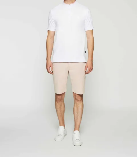 IZAC - Polo uni col mao blanc GASPAR