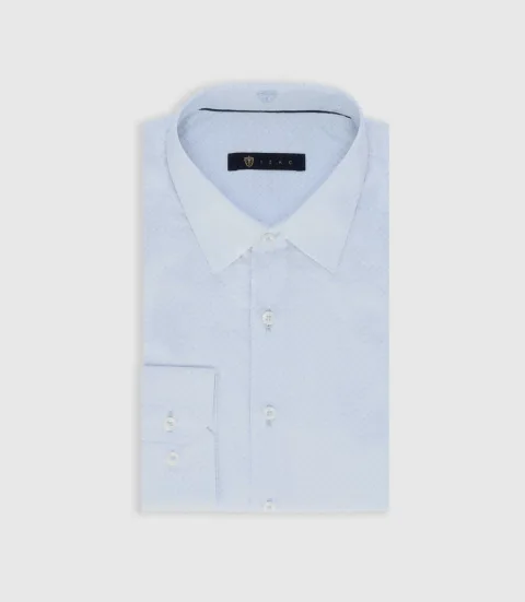 IZAC - Chemise à imprimé micro motifs ciel PABLITO