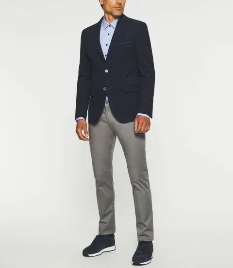 IZAC - Veste en velours armuré marine DJANGO