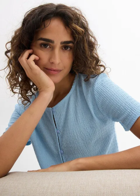 T-shirt texturé et boutonné