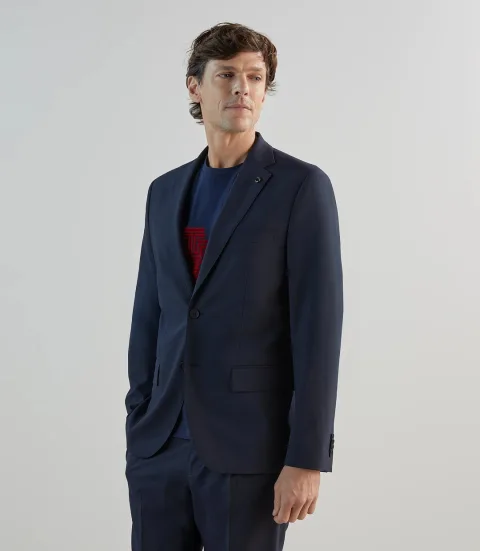 IZAC - Veste ville tissu armuré marine