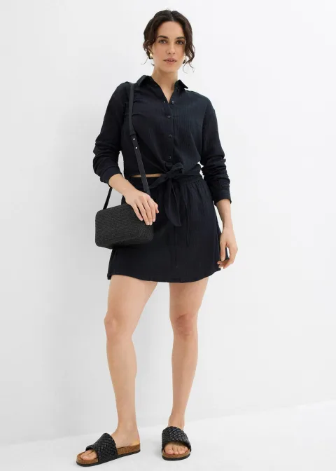 Jupe-short en gaze de coton