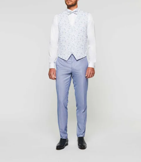 IZAC - Gilet de costume cérémonie ciel ''Jacques''
