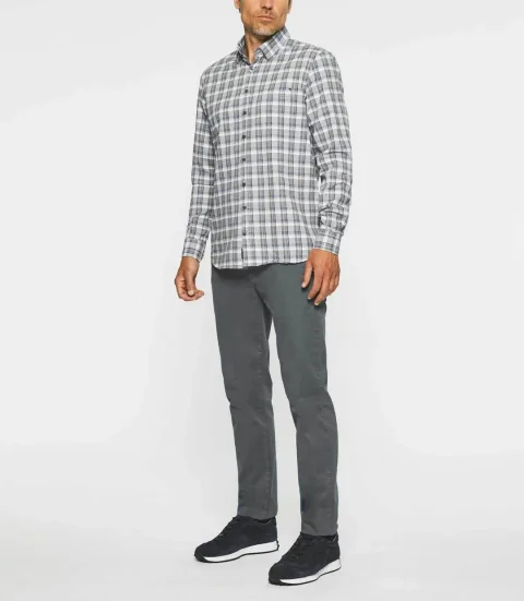 IZAC - Chemise casual à carreaux gris JELLY