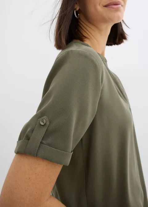 Blouse manches courtes en viscose mélangée