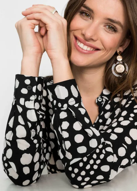 Chemisier long imprimé en viscose fluide