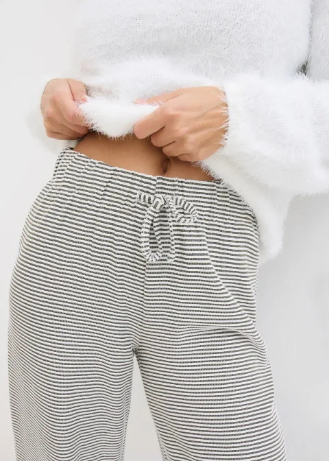 Pantalon en jersey rayé avec cordon de serrage, coton majoritaire
