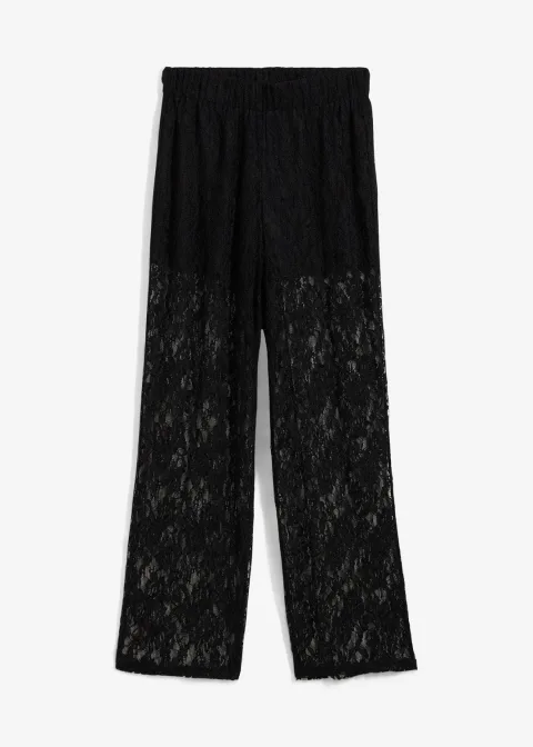 Pantalon en dentelle à taille élastiquée