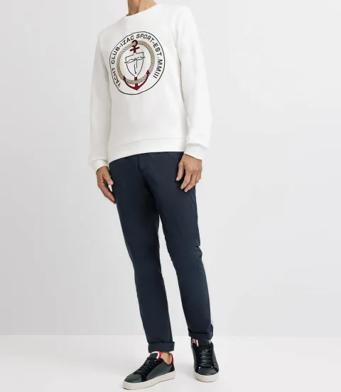 IZAC - Pull sweat avec patch écru