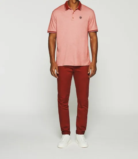 IZAC - Polo avec broderie rouge chiné GUYOT